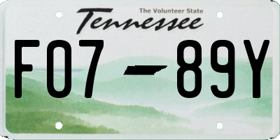 TN license plate F0789Y