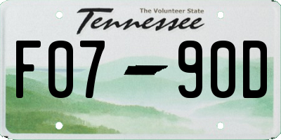 TN license plate F0790D