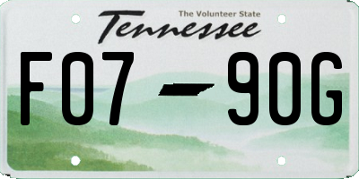 TN license plate F0790G