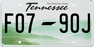 TN license plate F0790J