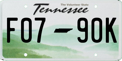 TN license plate F0790K