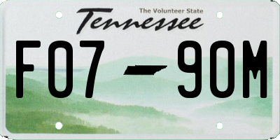 TN license plate F0790M