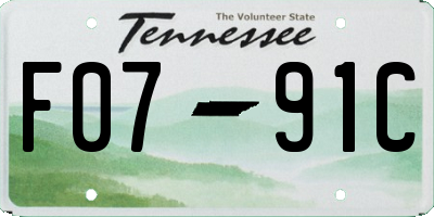 TN license plate F0791C