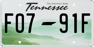 TN license plate F0791F