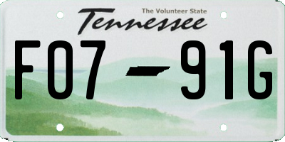 TN license plate F0791G