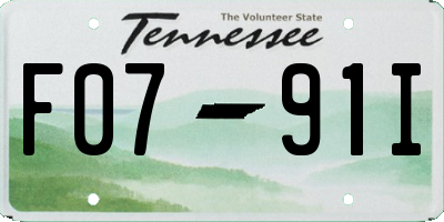 TN license plate F0791I
