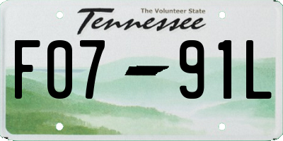 TN license plate F0791L