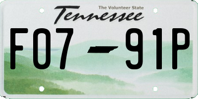 TN license plate F0791P