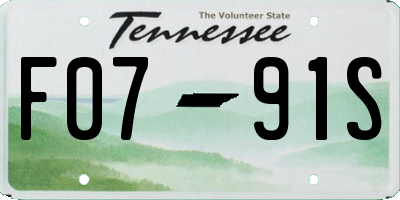 TN license plate F0791S