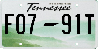TN license plate F0791T