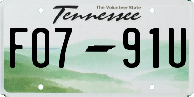 TN license plate F0791U