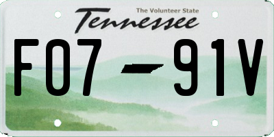TN license plate F0791V