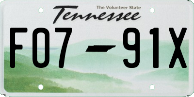 TN license plate F0791X