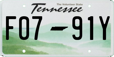 TN license plate F0791Y