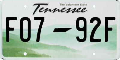 TN license plate F0792F