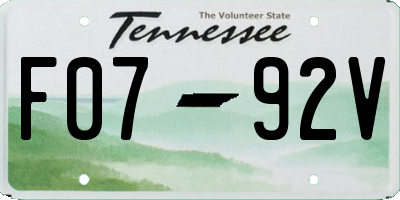 TN license plate F0792V