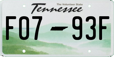 TN license plate F0793F