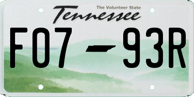 TN license plate F0793R