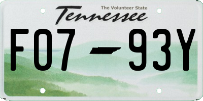 TN license plate F0793Y