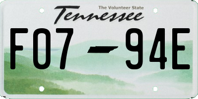 TN license plate F0794E