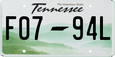 TN license plate F0794L