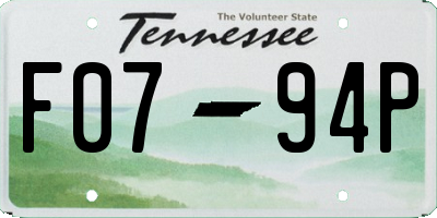 TN license plate F0794P