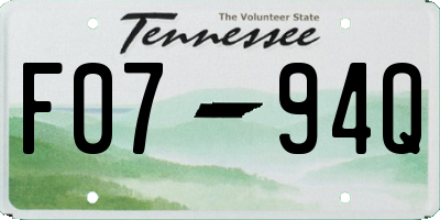 TN license plate F0794Q