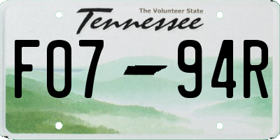 TN license plate F0794R
