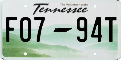 TN license plate F0794T