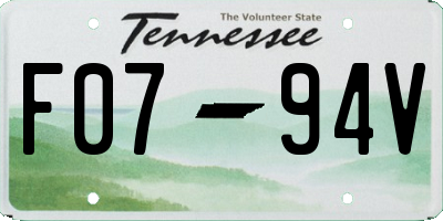 TN license plate F0794V