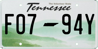 TN license plate F0794Y
