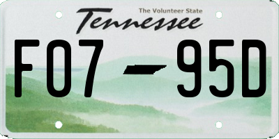 TN license plate F0795D