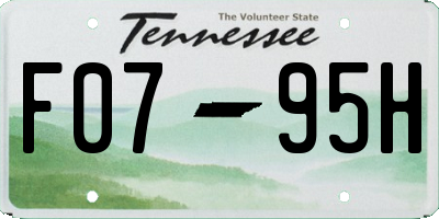 TN license plate F0795H