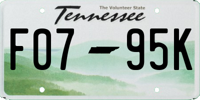 TN license plate F0795K