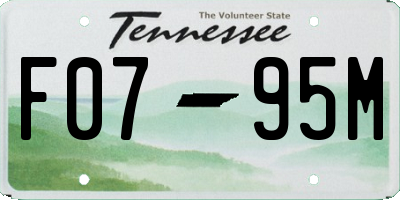 TN license plate F0795M