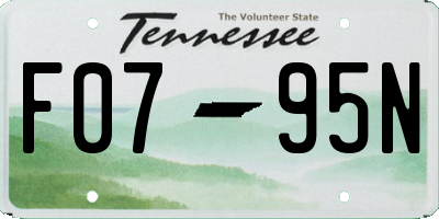 TN license plate F0795N