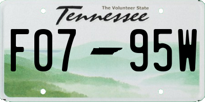 TN license plate F0795W