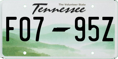 TN license plate F0795Z