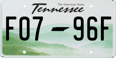 TN license plate F0796F