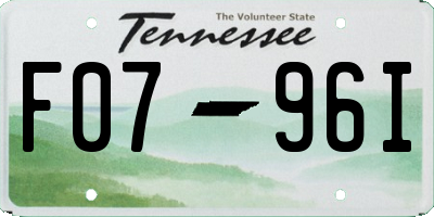 TN license plate F0796I