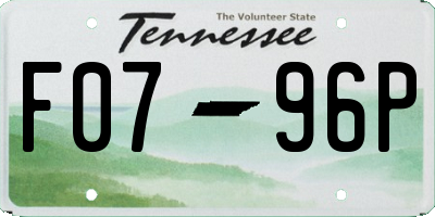 TN license plate F0796P