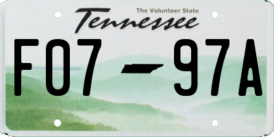 TN license plate F0797A