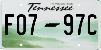TN license plate F0797C