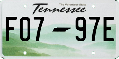 TN license plate F0797E