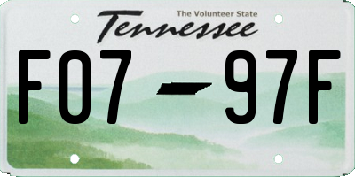 TN license plate F0797F