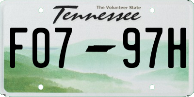 TN license plate F0797H