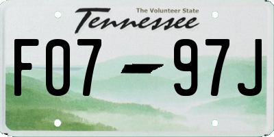 TN license plate F0797J