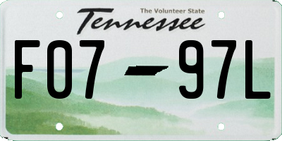 TN license plate F0797L