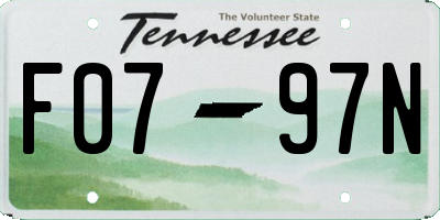 TN license plate F0797N