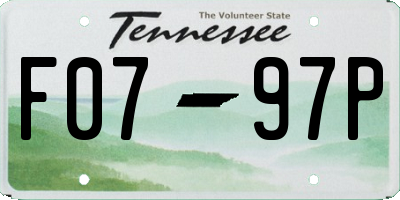 TN license plate F0797P